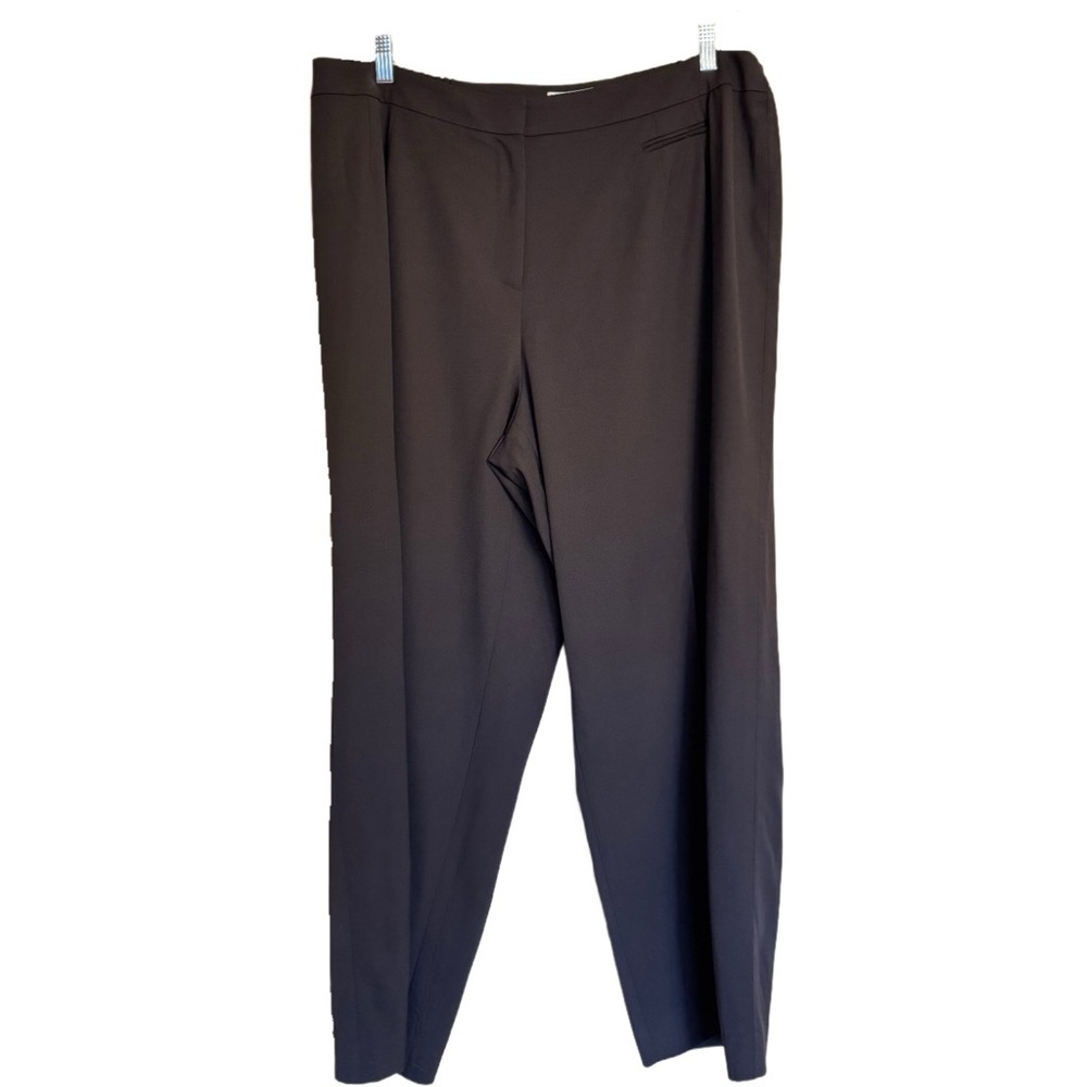 Talbots Womens Dress Pants Size 20W Brown Stretch Wool Trousers Made in Italy